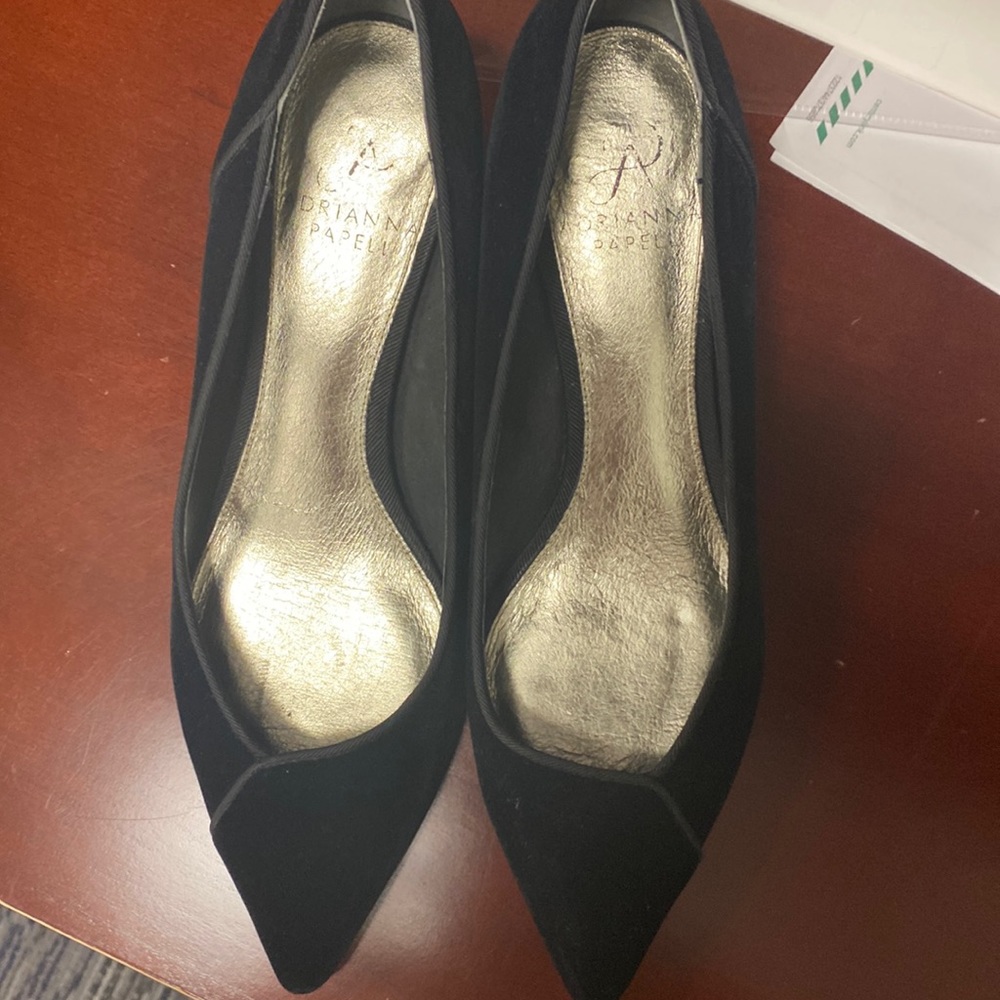Black velvet kitten heels 7
